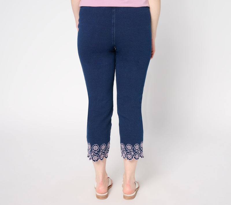 Quacker Factory DreamJeannes Petunia Scallop 23" Cropped Pant — View 4