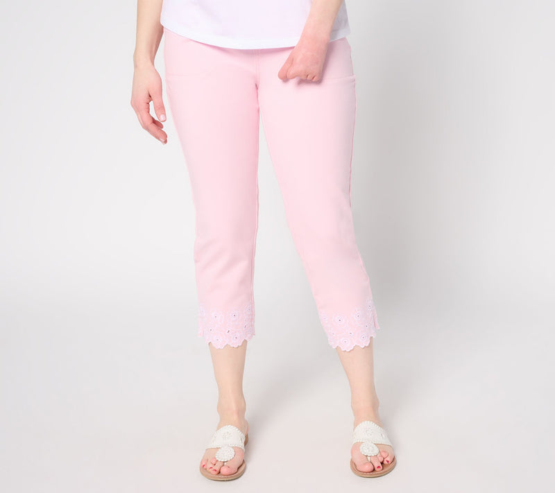 Quacker Factory DreamJeannes Petunia Scallop 23" Cropped Pant — View 13