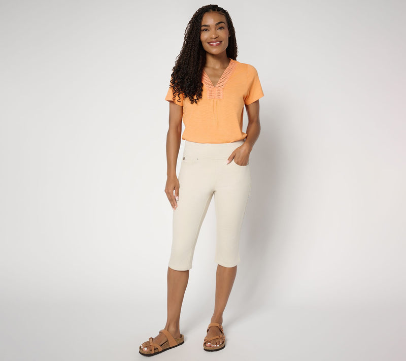 Belle by Kim Gravel Regular TripleLuxe Twill Confetti Pedal Pusher — View 9