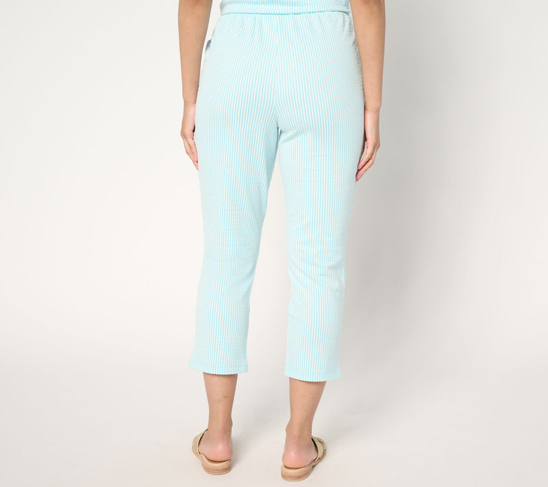 Quacker Factory Spring Day Knit Seersucker 23" Crop Pant — View 4