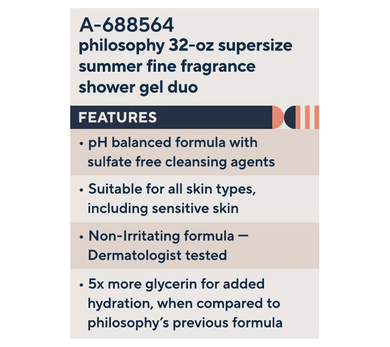 philosophy 32oz supersize summer fine fragrance shower gel duo — View 3