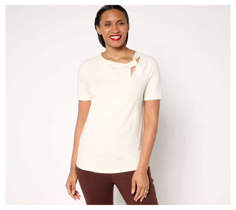 BEAUTIFUL by Lawrence Zarian Classic Knit Twist Detail Top — View 13
