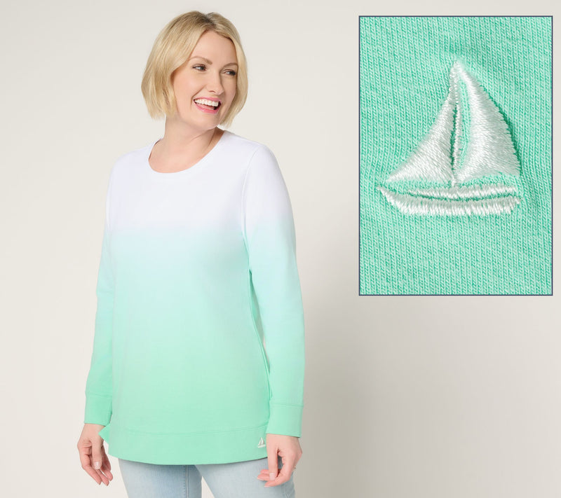 Denim & Co. Regular French Terry Dip Dye Tunic — Main view