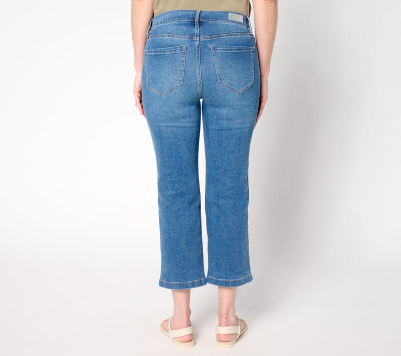 nicole by Nicole Miller Petite Stretch Novelty Button Cropped Jean — View 7