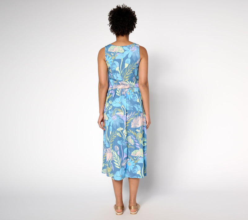 Denim & Co. Beach Jersey Petite Boatneck Midi Dress — View 10