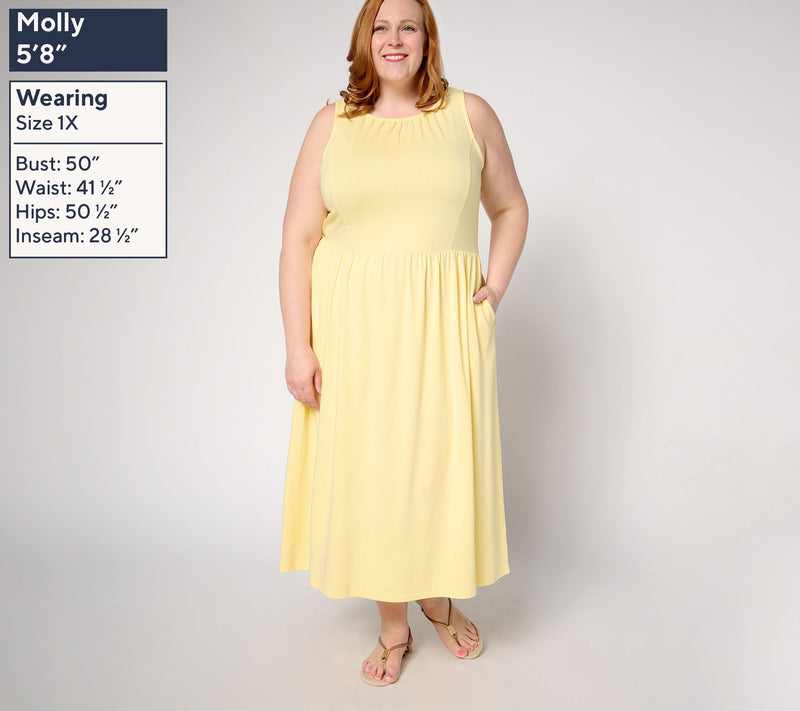 Denim & Co. Beach Jersey Petite Boatneck Midi Dress — View 8