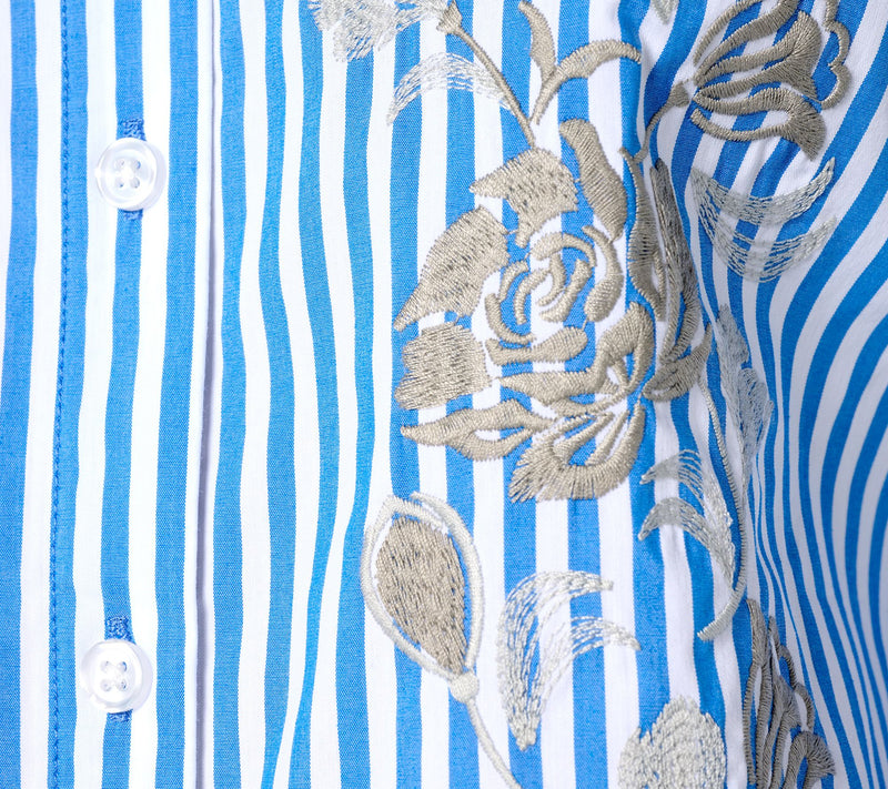 Studio Park x Rosina Grosso Embroidered Button Front Shirt — View 6