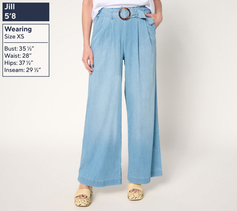 Studio Park x Rosina Grosso Regular Pull-On Stretch Lyocell Wide Leg Pant — View 5