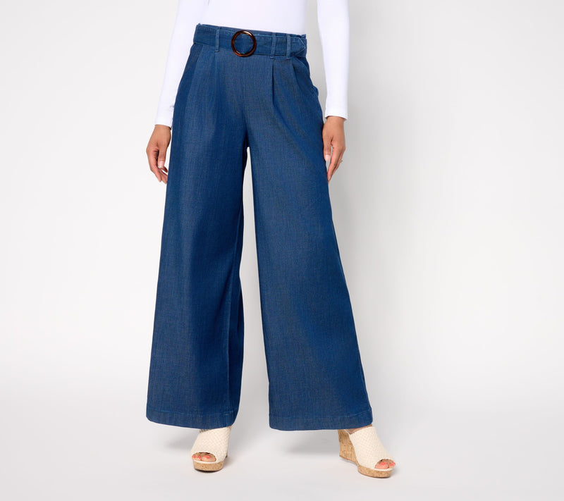 Studio Park x Rosina Grosso Regular Pull-On Stretch Lyocell Wide Leg Pant — Main view