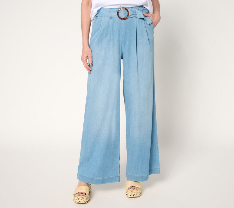 Studio Park x Rosina Grosso Petite Pull-On Stretch Lyocell Wide Leg Pant — View 10