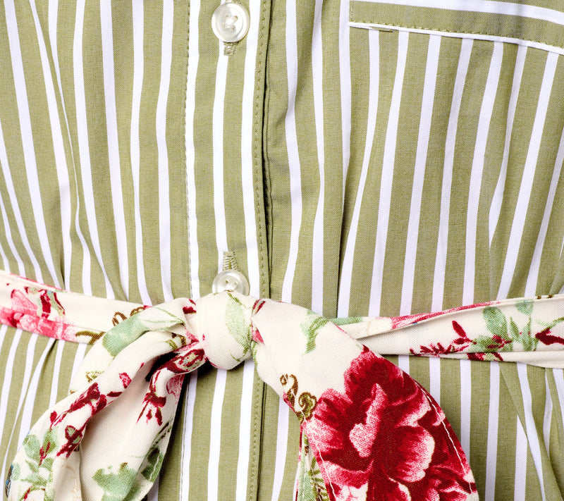 Studio Park x Rosina Grosso Petite Printed Mixed Media Maxi Shirtdress — View 4