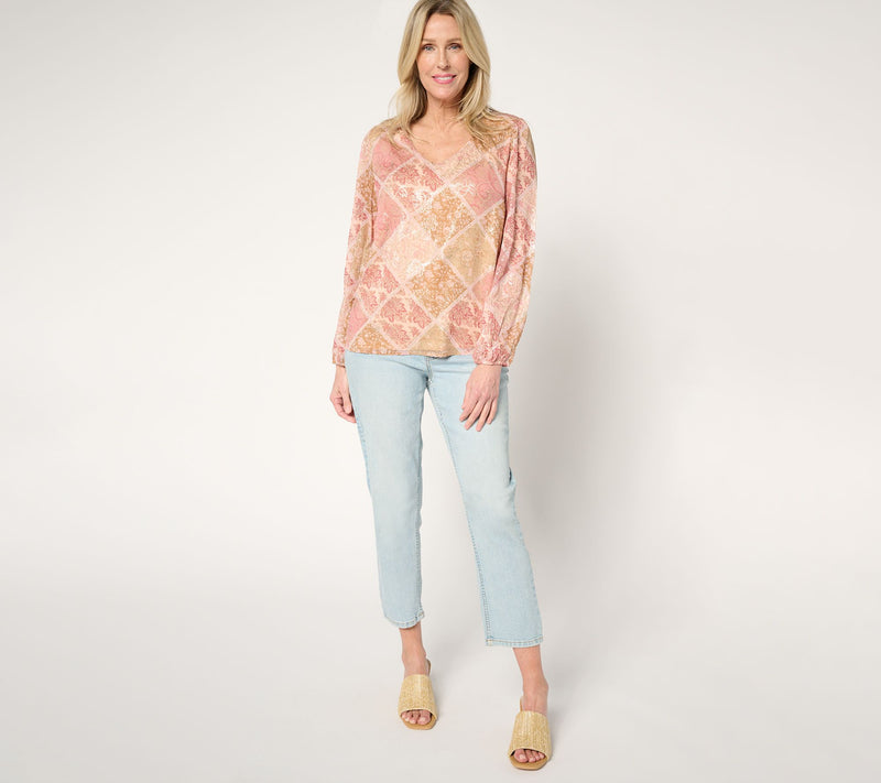 Studio Park x Rosina Grosso Foil Printed Chiffon Blouse — View 7