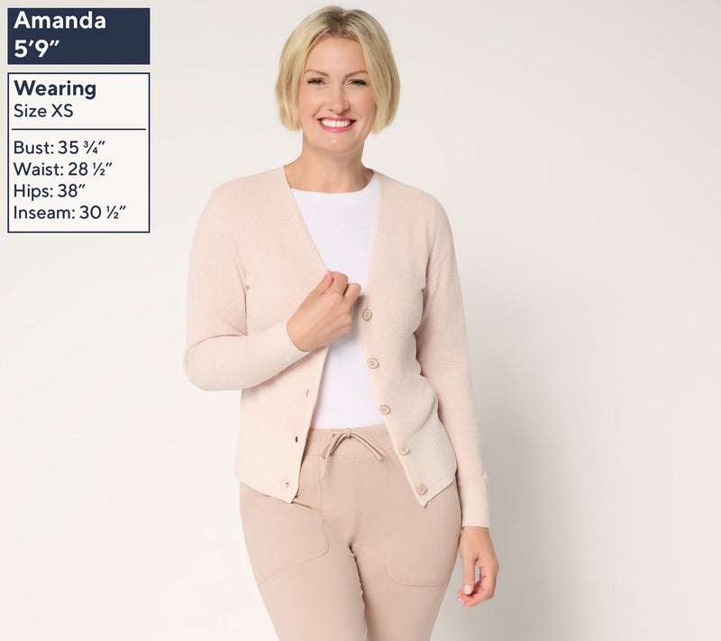 Barefoot Dreams CozyChic Ultra Lite Color Block Button Front Cardigan — View 6