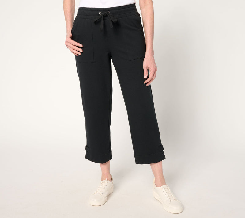 Sport Savvy Regular French Terry Capri Pant with Button Tab Hem — View 11