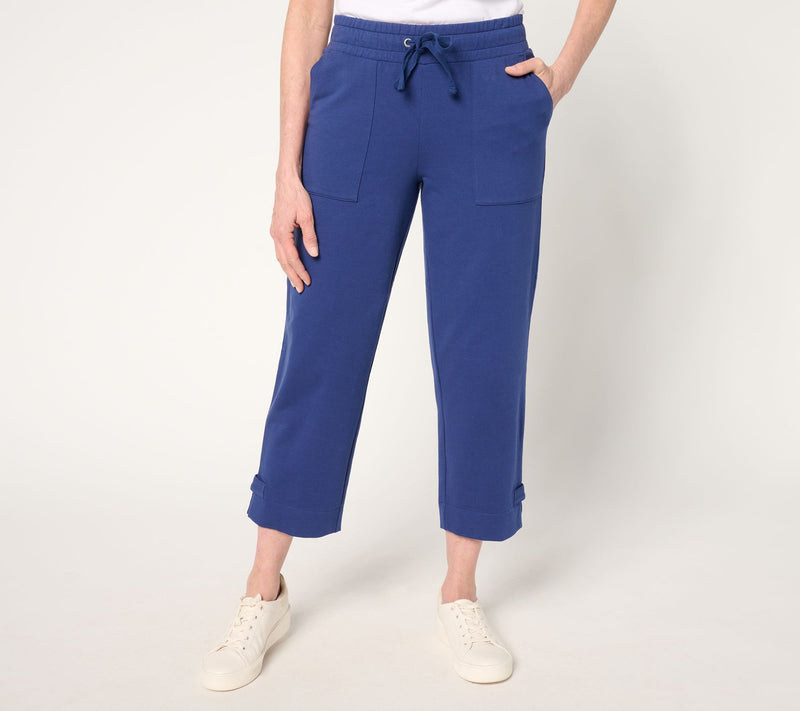Sport Savvy Regular French Terry Capri Pant with Button Tab Hem — View 14