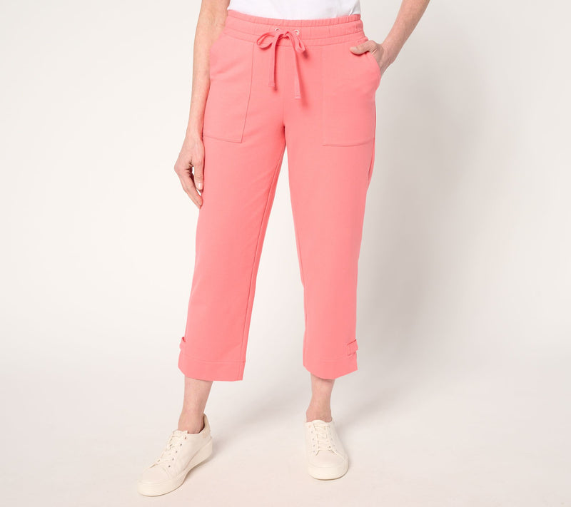 Sport Savvy Petite French Terry Capri Pant with Button Tab Hem — View 12