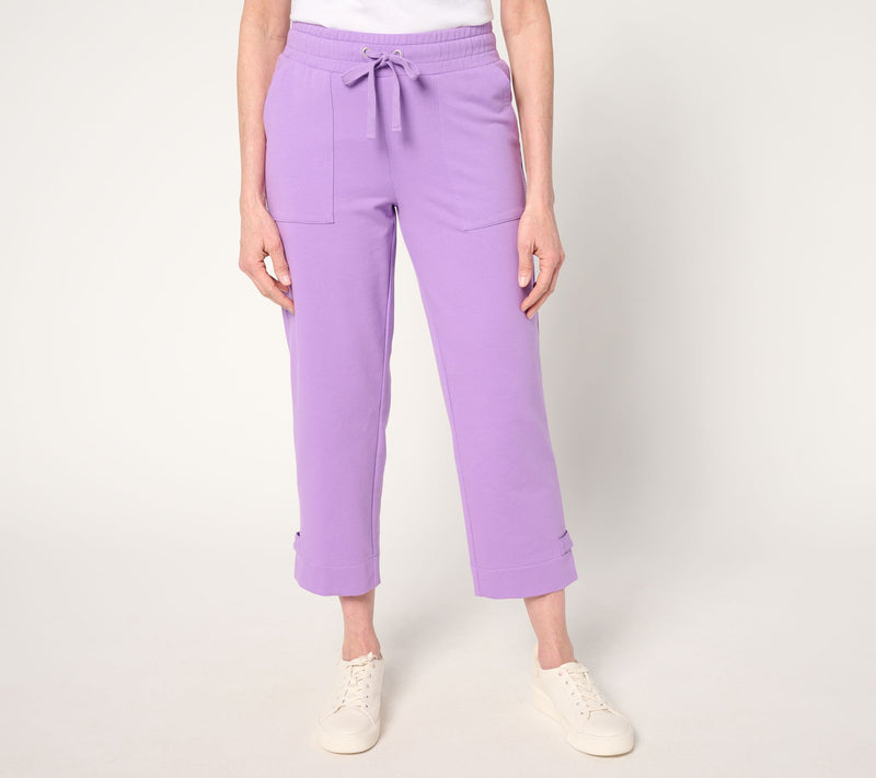 Sport Savvy Petite French Terry Capri Pant with Button Tab Hem — View 13