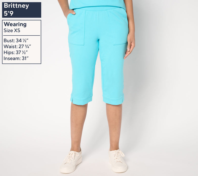 Sport Savvy Regular Eyelet and French Terry Skimmer Pant — View 11