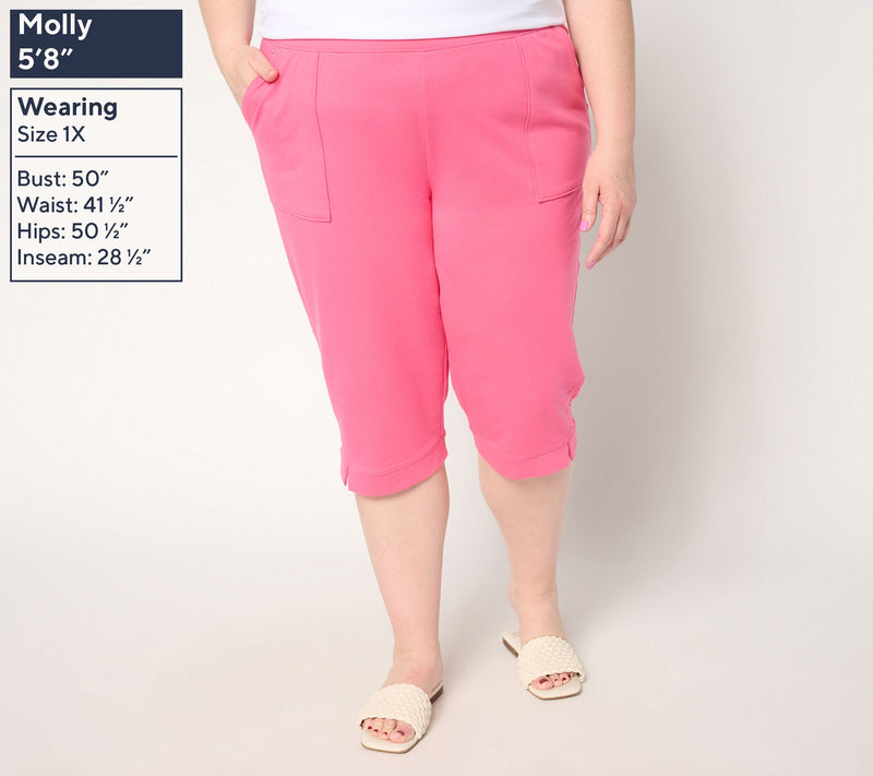 Sport Savvy Petite Eyelet and French Terry Skimmer Pant — View 2