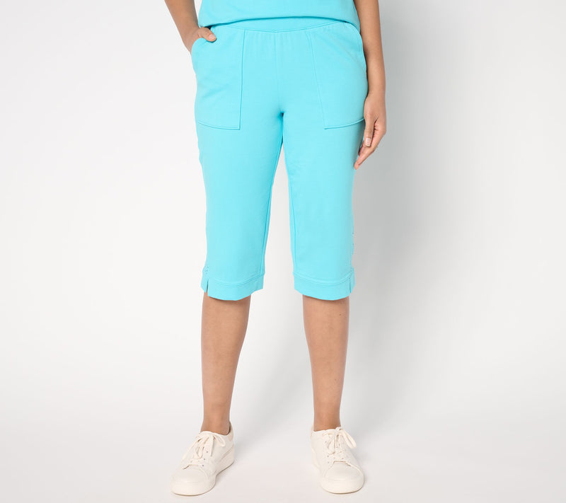 Sport Savvy Petite Eyelet and French Terry Skimmer Pant — View 14