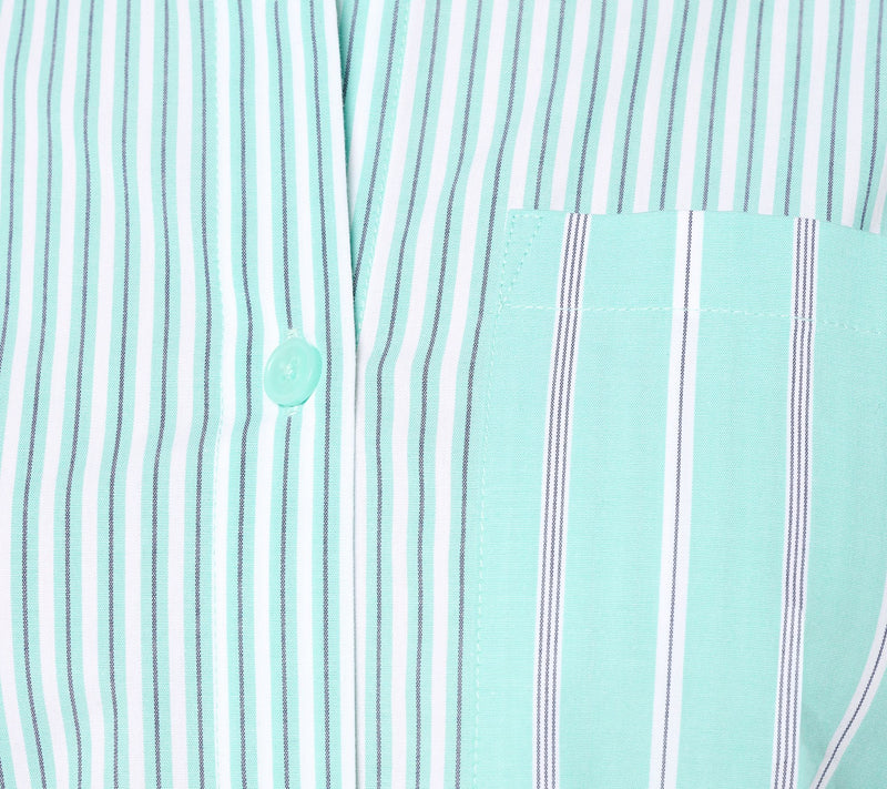 Joan Rivers Stretch Cotton Button Front Mixed Stripe Shirt — View 10