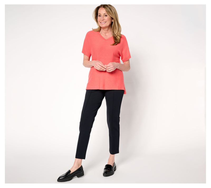Joan Rivers Short Sleeve V-Neck Sweater — View 6
