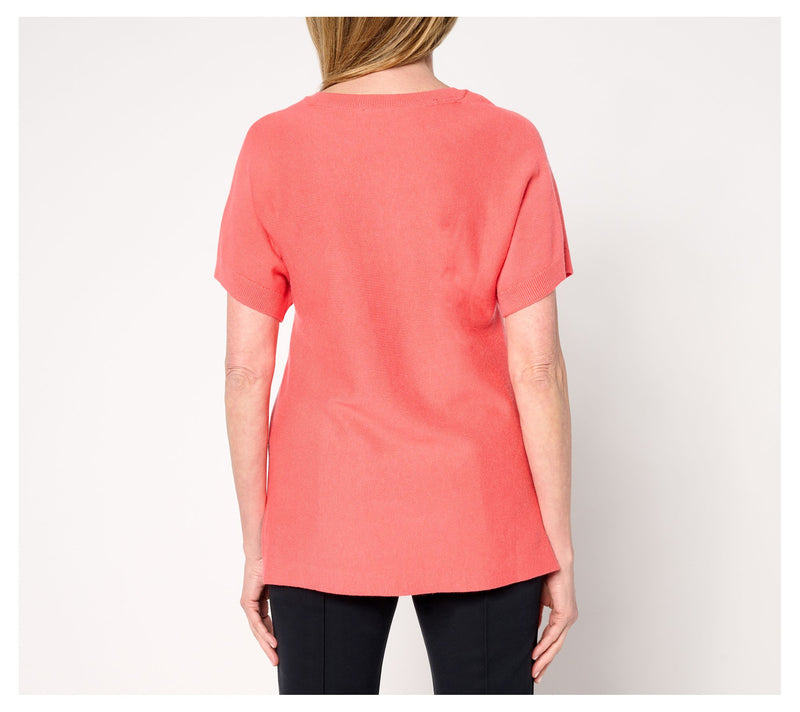 Joan Rivers Short Sleeve V-Neck Sweater — View 5