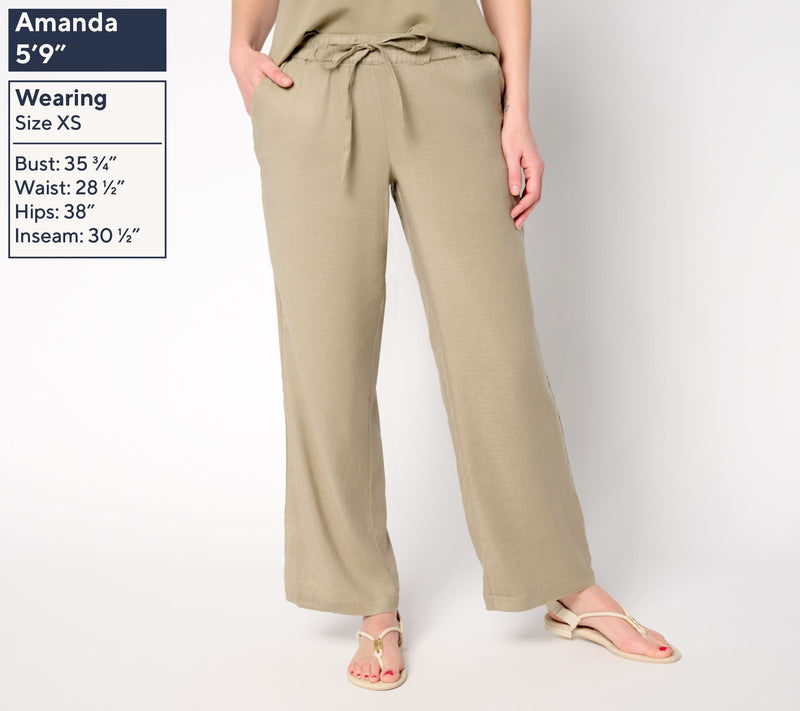 NYDJ Relaxed Linen Blend Drawstring Pant — View 9