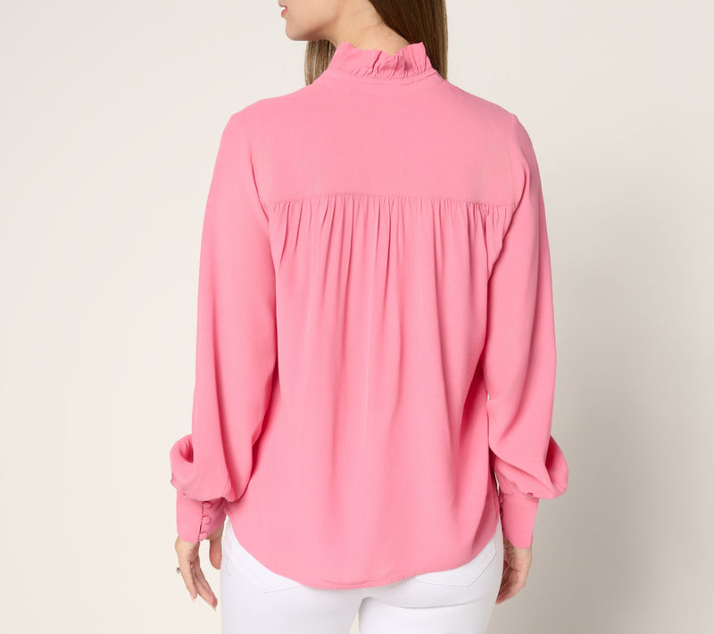 Me by Jennie Garth Bianca Ruffle Blouse — View 10