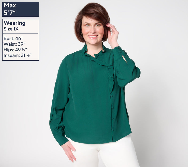 Me by Jennie Garth Bianca Ruffle Blouse — View 8