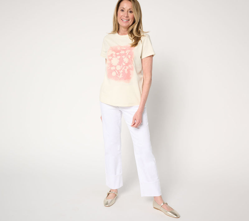 Me by Jennie Garth 100% Cotton Flower Press Graphic Tee — View 5
