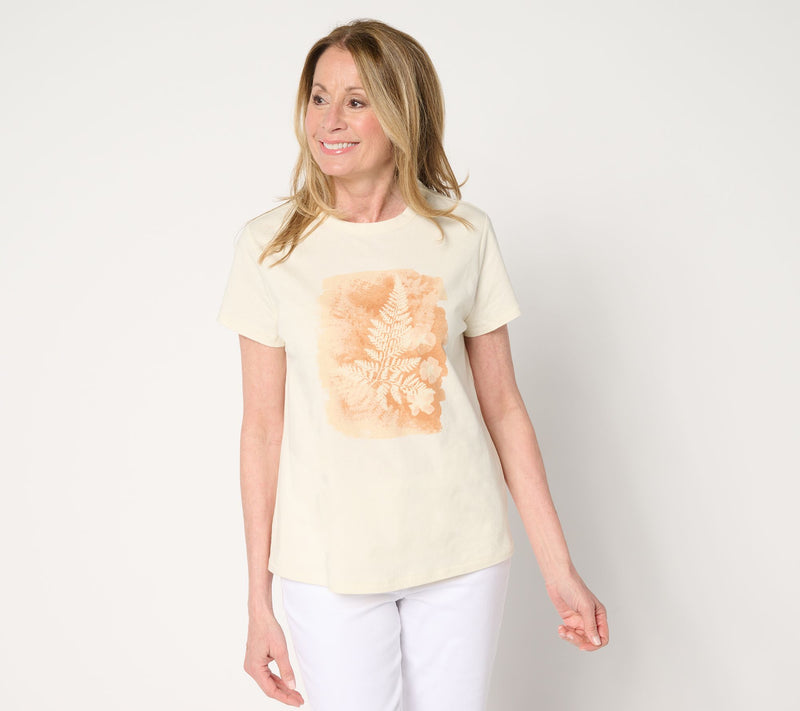 Me by Jennie Garth 100% Cotton Flower Press Graphic Tee — View 12