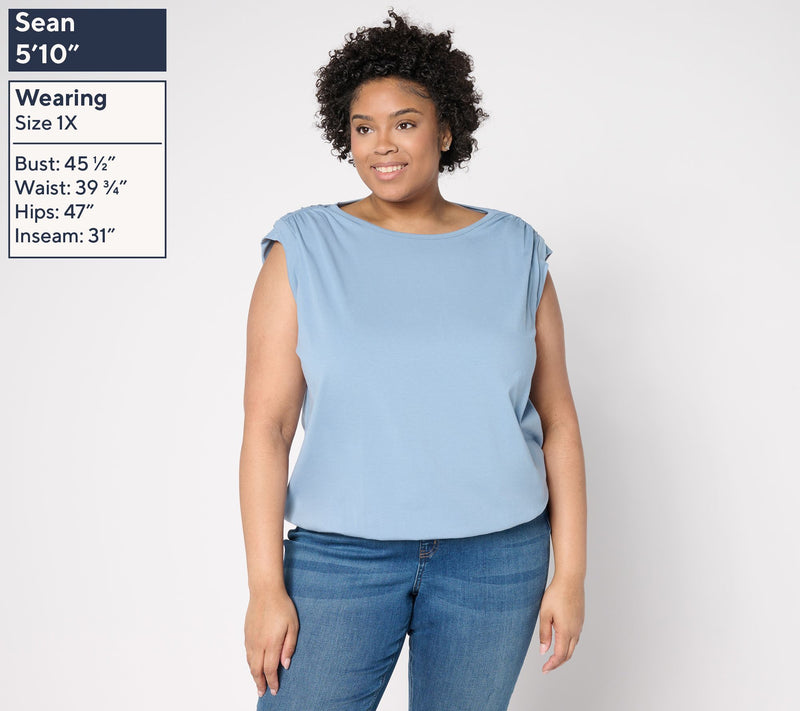 Me by Jennie Garth Paco Knit Top with Elastic Hem — View 2