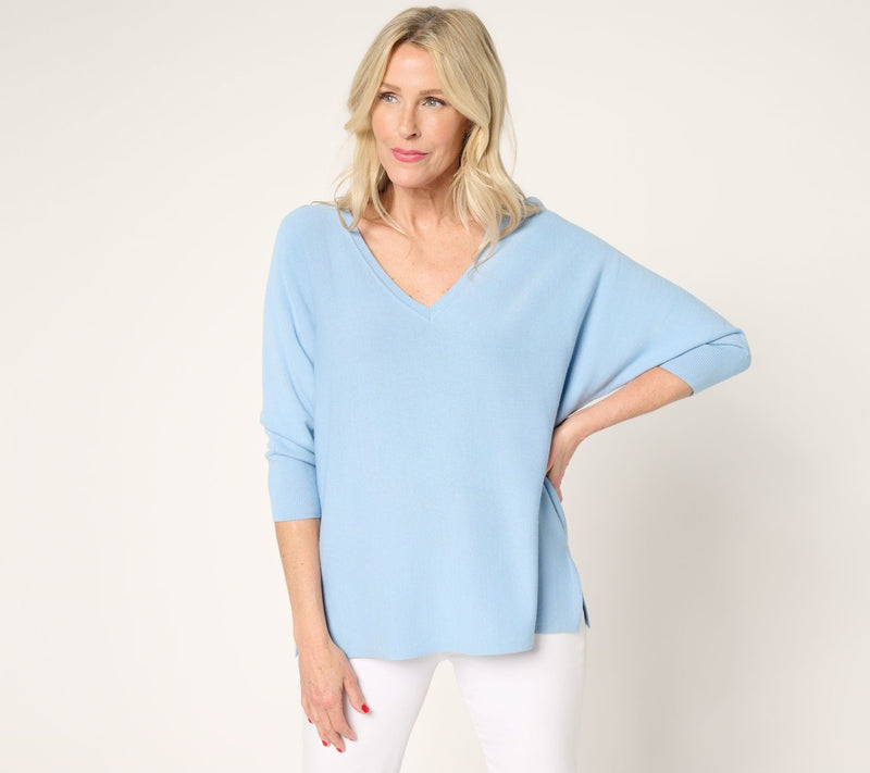 Carla Rockmore Collection V-Neck Dolman-Sleeve Sweater — Main view