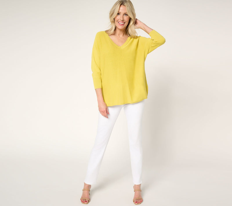 Carla Rockmore Collection V-Neck Dolman-Sleeve Sweater — View 13