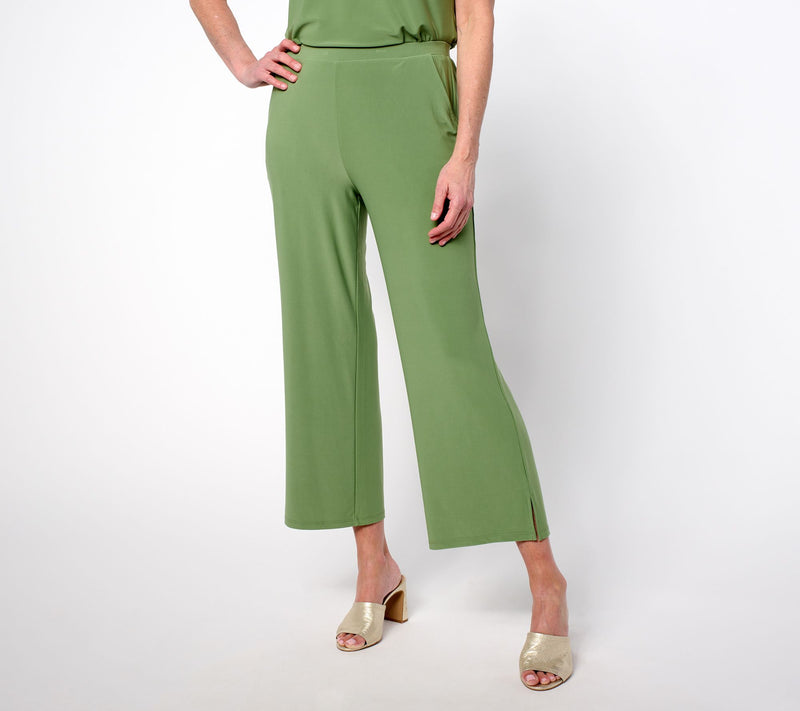 Women with Control Regular La Roma Jersey Wide Leg Crop Pants — View 9