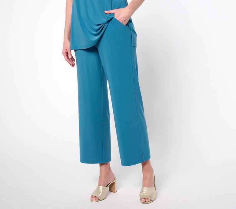 Women with Control Regular La Roma Jersey Wide Leg Crop Pants — Main view