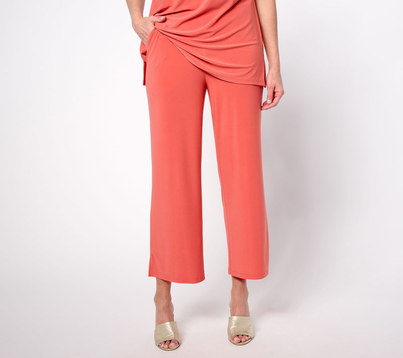 Women with Control Petite La Roma Jersey Wide Leg Crop Pants — View 3