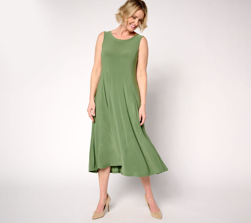 Women with Control Regular Como Jersey Godet Midi Dress — View 13