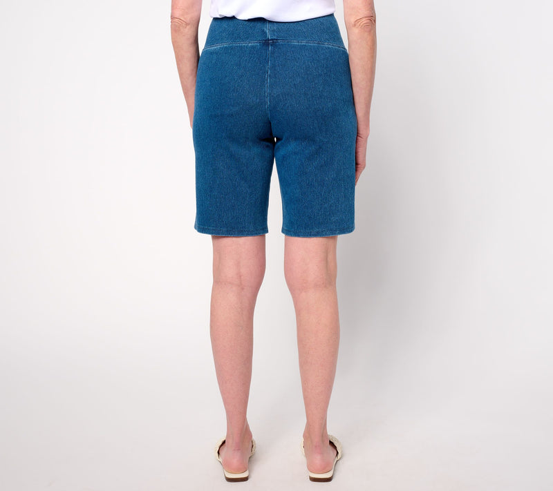 Women with Control Tummy Control Prime Stretch Denim Regular Shorts — View 4