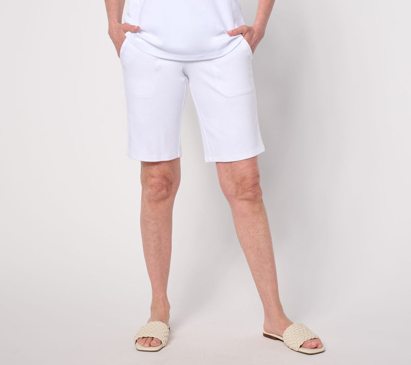 Women with Control Tummy Control Prime Stretch Denim Petite Shorts — View 11