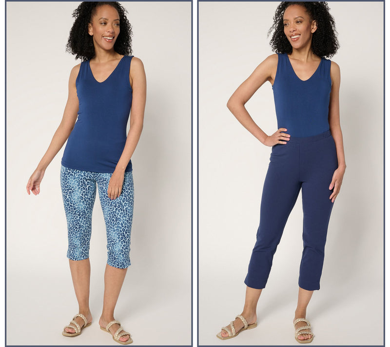 Women with Control Petite Set of 2 Pedal Pusher and Crop Pants — View 4