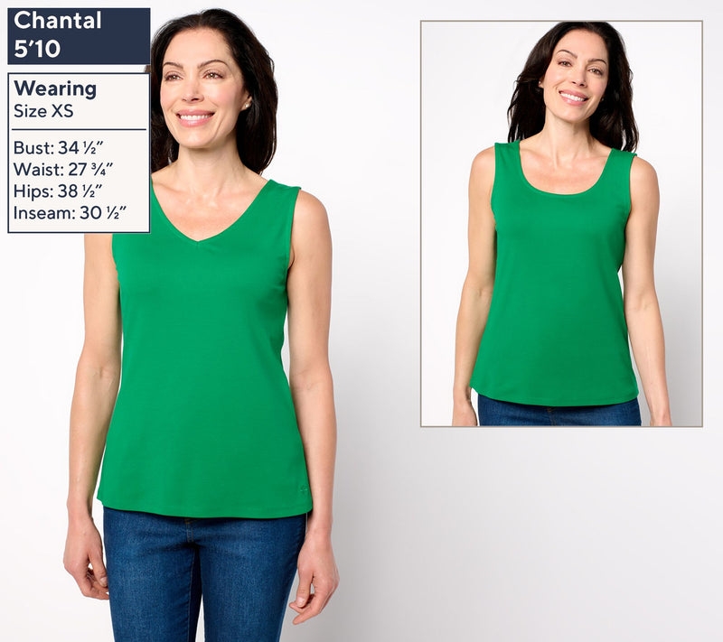 Isaac Mizrahi Live! Essentials Micro Pima Rib Reversible Top — View 7