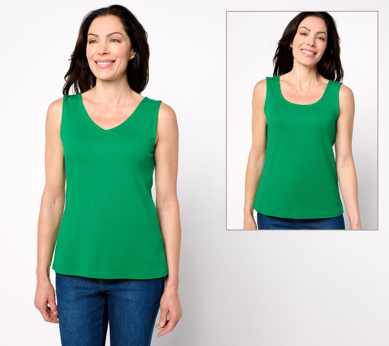 Isaac Mizrahi Live! Essentials Micro Pima Rib Reversible Top — View 14