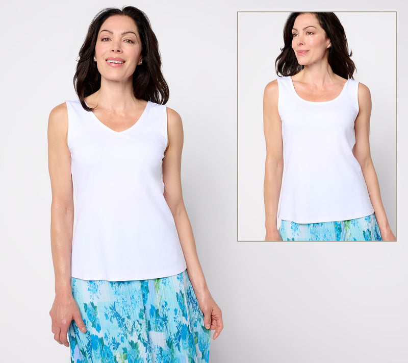 Isaac Mizrahi Live! Essentials Micro Pima Rib Reversible Top — Main view