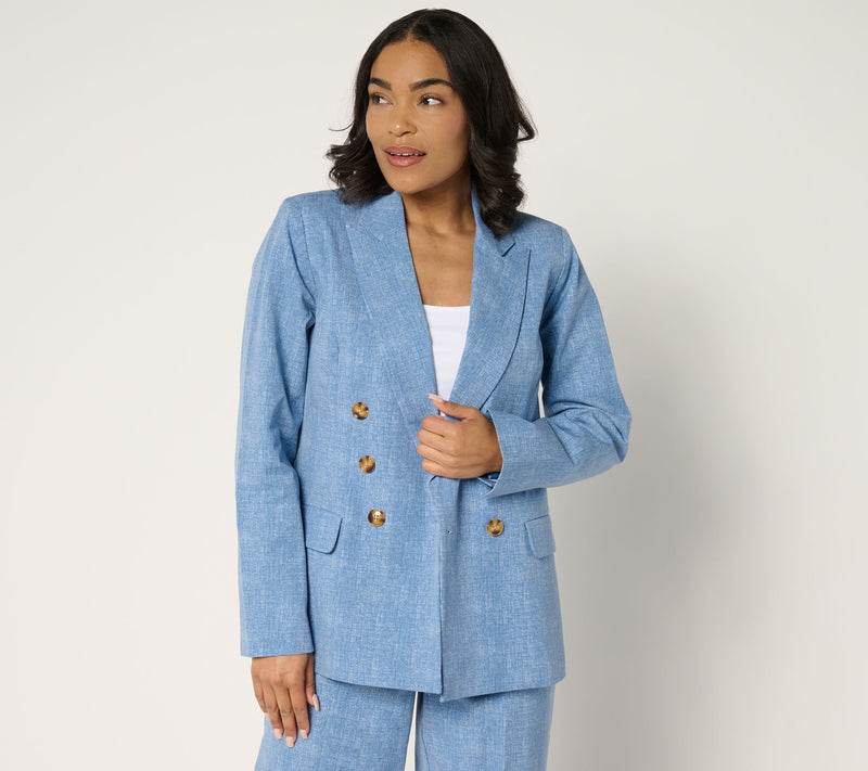 Isaac Mizrahi Live! Yacht Club 24/7 Stretch Printed Blazer — View 12