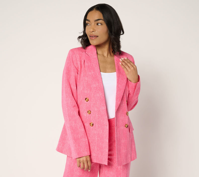 Isaac Mizrahi Live! Yacht Club 24/7 Stretch Printed Blazer — View 13