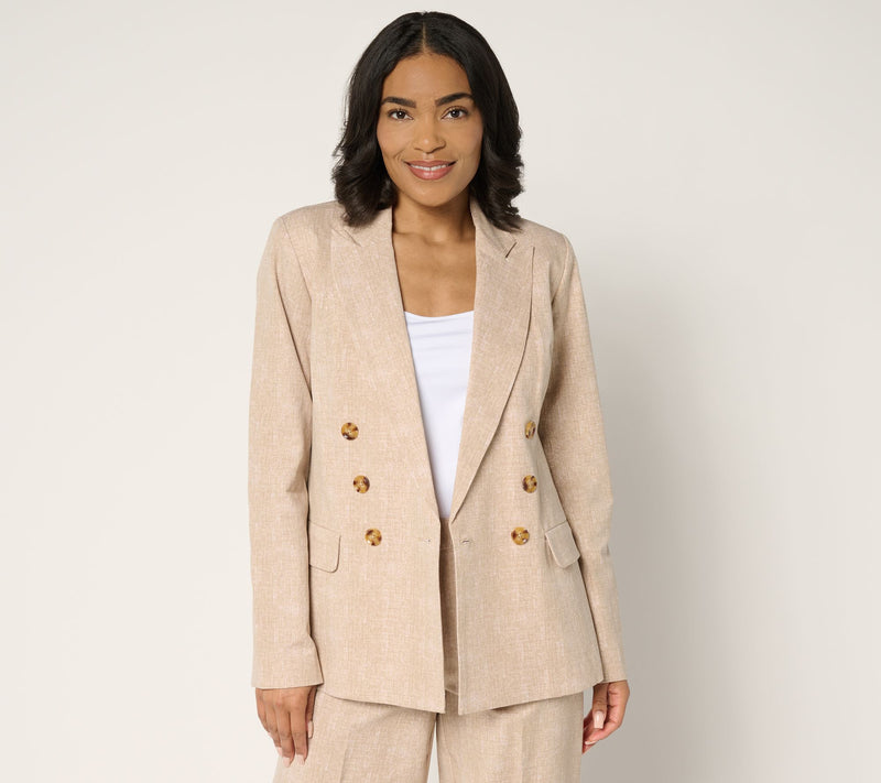 Isaac Mizrahi Live! Yacht Club 24/7 Stretch Printed Blazer — View 14