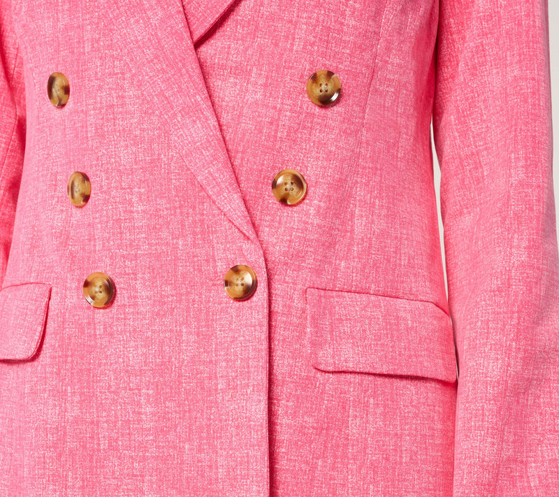 Isaac Mizrahi Live! Yacht Club 24/7 Stretch Printed Blazer — View 6