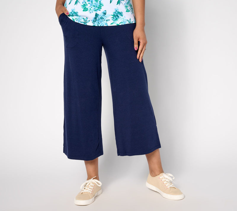Denim & Co. Beach Jersey Petite Pull-On Crop Pant — View 5